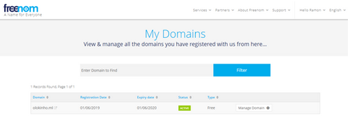 Manage domain