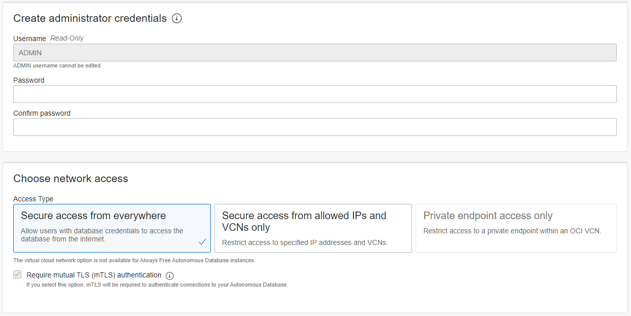 Página de seleção de “Secure access from everywhere”.
